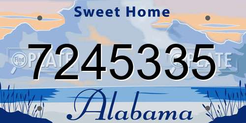 7245335 Alabama License Plate