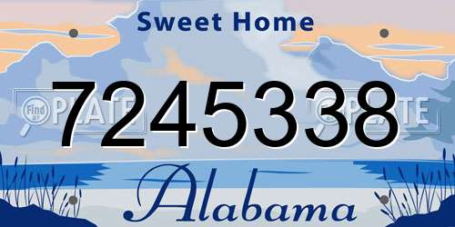 7245338 Alabama License Plate