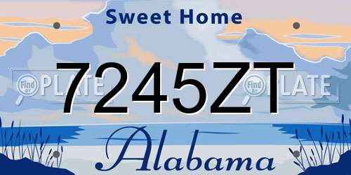 7245ZT Alabama License Plate