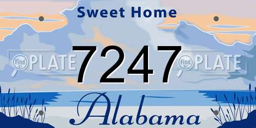 7247 Alabama License Plate