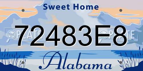 72483E8 Alabama License Plate