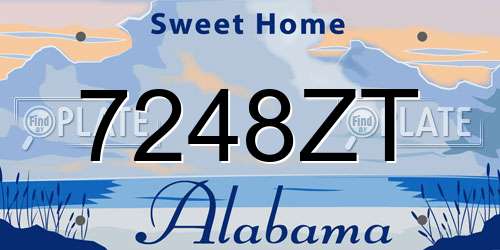 7248ZT Alabama License Plate