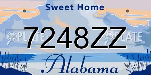 7248ZZ Alabama License Plate