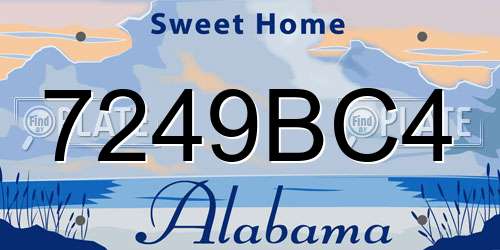 7249BC4 Alabama License Plate