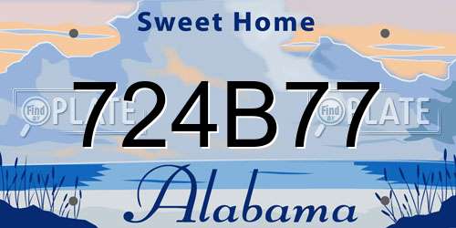 724B77 Alabama License Plate