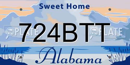 724BTT Alabama License Plate