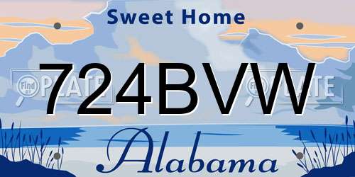 724BVW Alabama License Plate