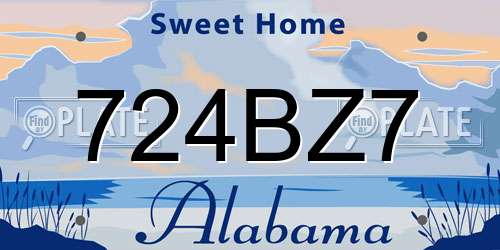 724BZ7 Alabama License Plate
