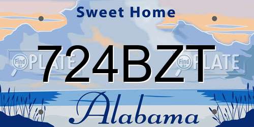 724BZT Alabama License Plate