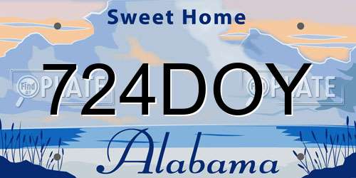 724DOY Alabama License Plate