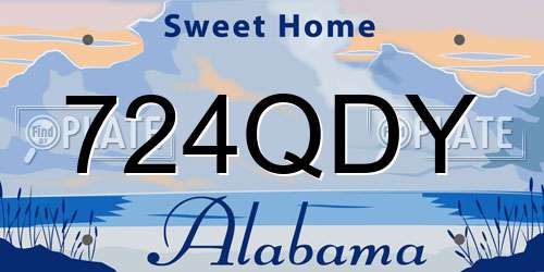 724QDY Alabama License Plate