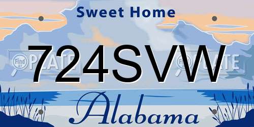 724SVW Alabama License Plate