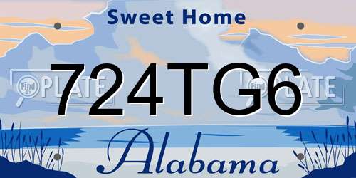 724TG6 Alabama License Plate