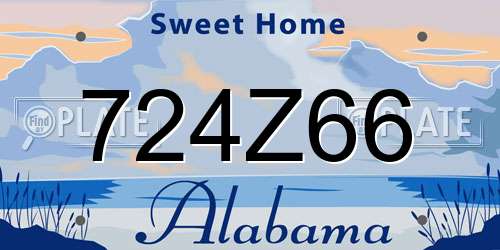 724Z66 Alabama License Plate