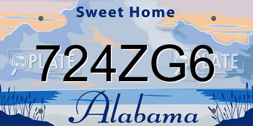 724ZG6 Alabama License Plate