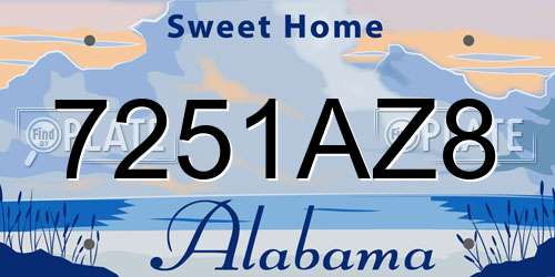 7251AZ8 Alabama License Plate