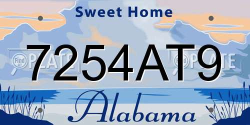 7254AT9 Alabama License Plate