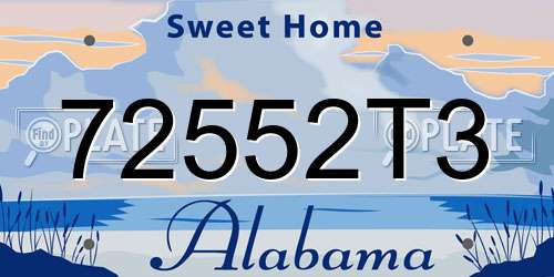 72552T3 Alabama License Plate