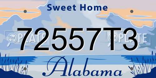 72557T3 Alabama License Plate
