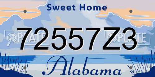 72557Z3 Alabama License Plate