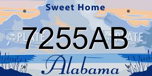 7255AB Alabama License Plate