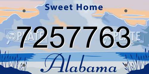 7257763 Alabama License Plate