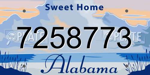 7258773 Alabama License Plate