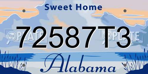 72587T3 Alabama License Plate