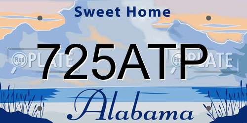 725ATP Alabama License Plate