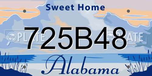 725B48 Alabama License Plate