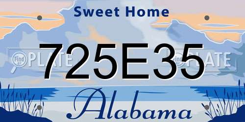725E35 Alabama License Plate