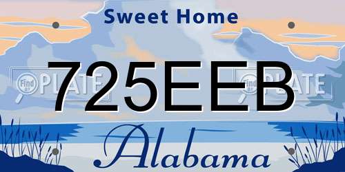 725EEB Alabama License Plate