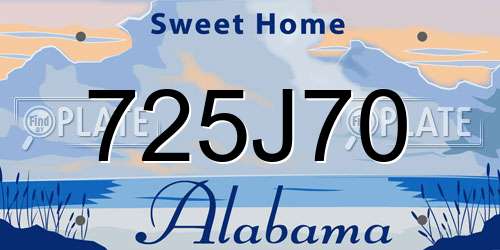 725J70 Alabama License Plate