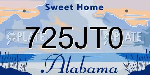 725JT0 Alabama License Plate