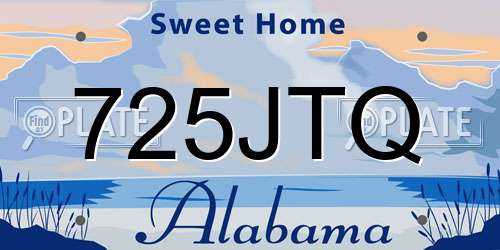 725JTQ Alabama License Plate