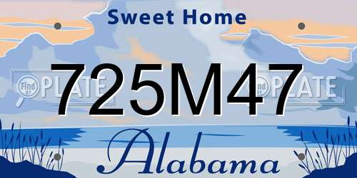 725M47 Alabama License Plate