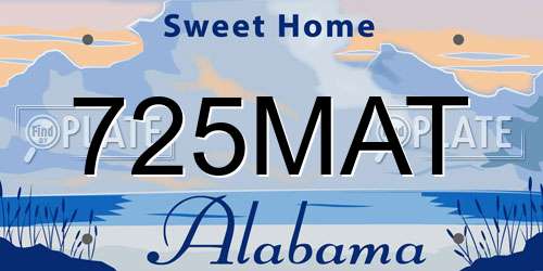 725MAT Alabama License Plate