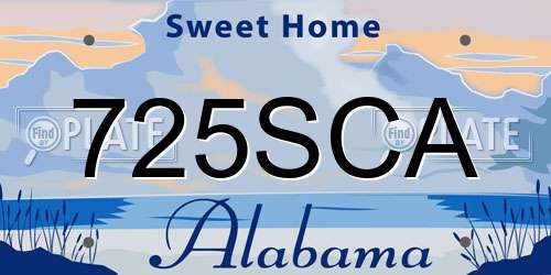 725SCA Alabama License Plate
