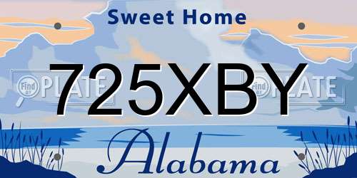 725XBY Alabama License Plate