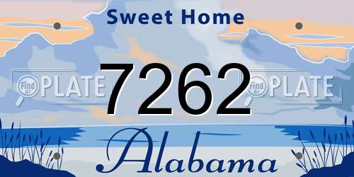 7262 Alabama License Plate