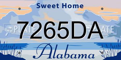 7265DA Alabama License Plate