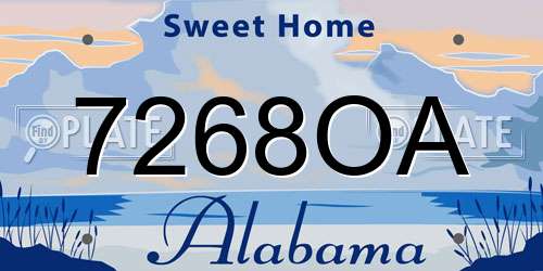 7268OA Alabama License Plate