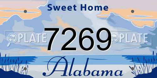 7269 Alabama License Plate