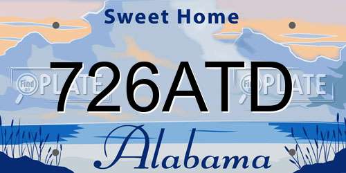 726ATD Alabama License Plate