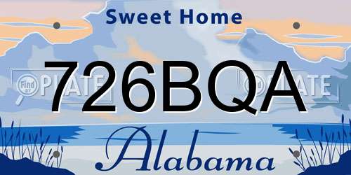 726BQA Alabama License Plate