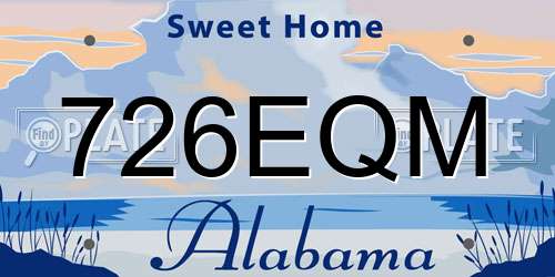 726EQM Alabama License Plate