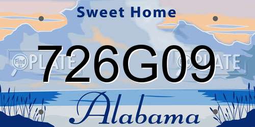 726G09 Alabama License Plate
