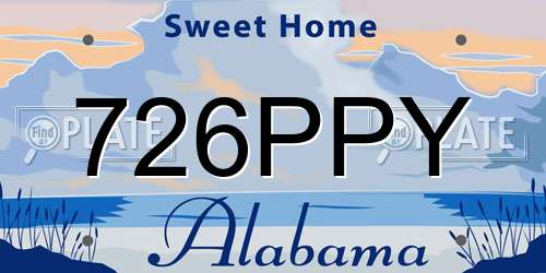 726PPY Alabama License Plate