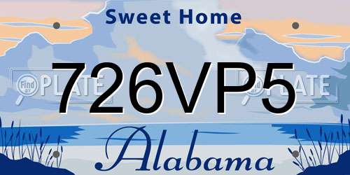 726VP5 Alabama License Plate