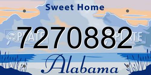 7270882 Alabama License Plate